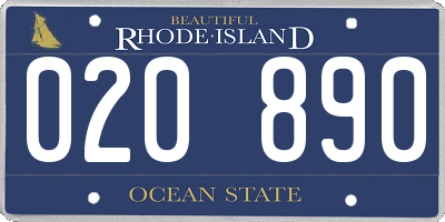 RI license plate 020890