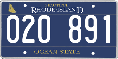 RI license plate 020891