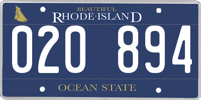 RI license plate 020894