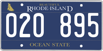 RI license plate 020895