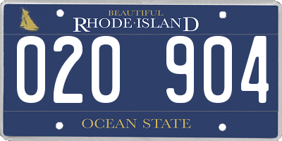 RI license plate 020904