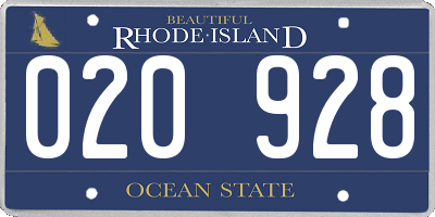 RI license plate 020928