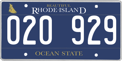 RI license plate 020929