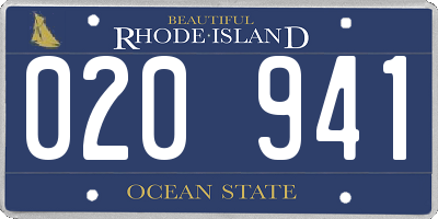 RI license plate 020941