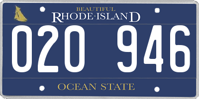 RI license plate 020946