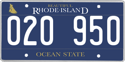 RI license plate 020950