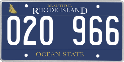 RI license plate 020966