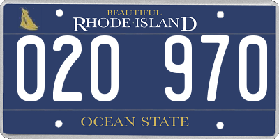 RI license plate 020970