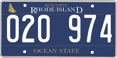 RI license plate 020974