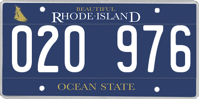 RI license plate 020976