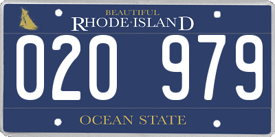 RI license plate 020979