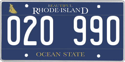 RI license plate 020990