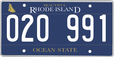 RI license plate 020991