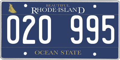 RI license plate 020995