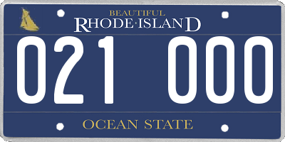 RI license plate 021000