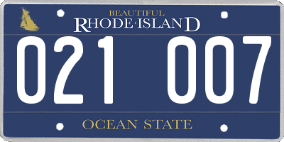 RI license plate 021007