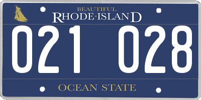 RI license plate 021028