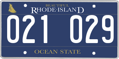 RI license plate 021029