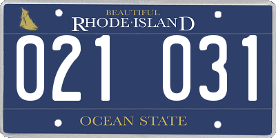 RI license plate 021031