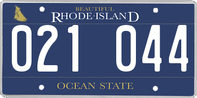 RI license plate 021044