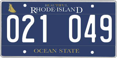 RI license plate 021049
