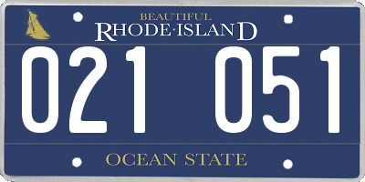 RI license plate 021051