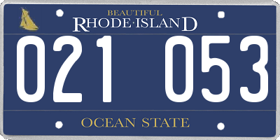 RI license plate 021053