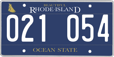 RI license plate 021054
