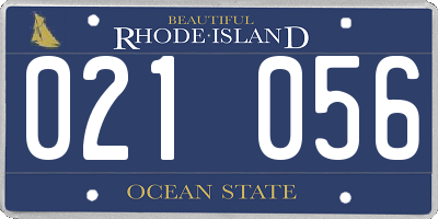 RI license plate 021056