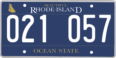 RI license plate 021057