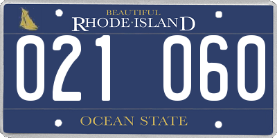 RI license plate 021060