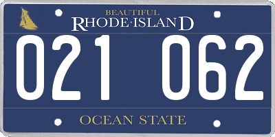 RI license plate 021062