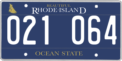 RI license plate 021064