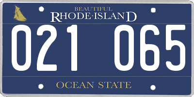 RI license plate 021065