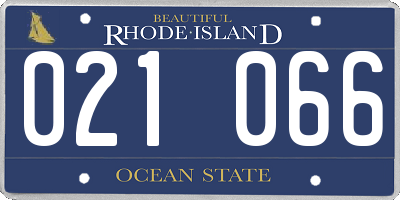 RI license plate 021066
