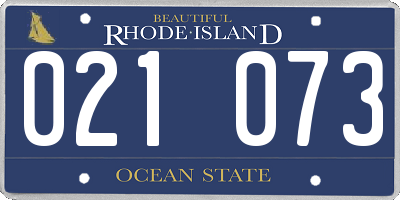 RI license plate 021073