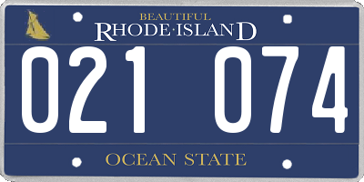 RI license plate 021074