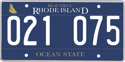 RI license plate 021075