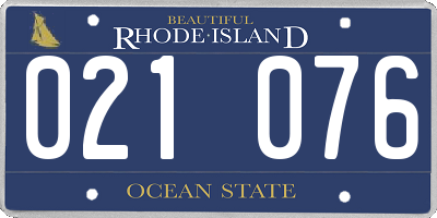 RI license plate 021076