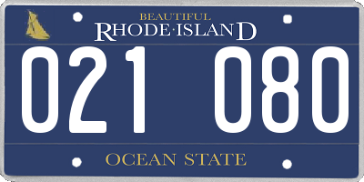 RI license plate 021080