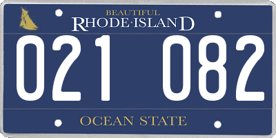 RI license plate 021082