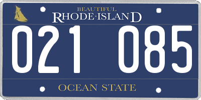 RI license plate 021085