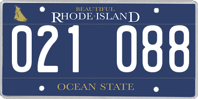 RI license plate 021088