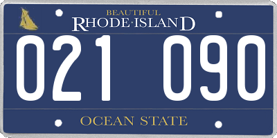 RI license plate 021090