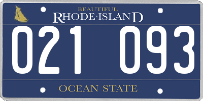 RI license plate 021093