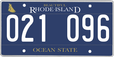 RI license plate 021096