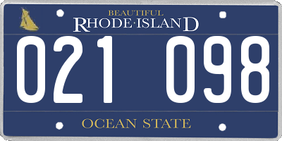 RI license plate 021098