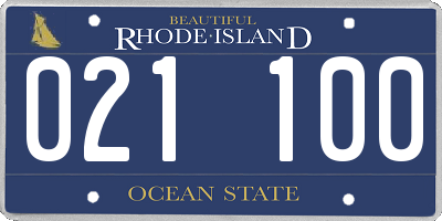 RI license plate 021100