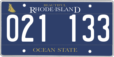 RI license plate 021133