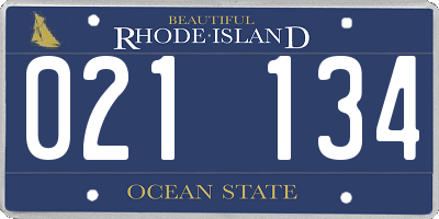 RI license plate 021134